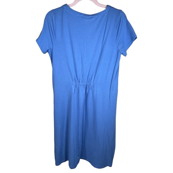 J.Jill Blue Jersey Cap Sleeve V-Neck Fit and Flare Midi Dress XSmall - Picture 2 of 10